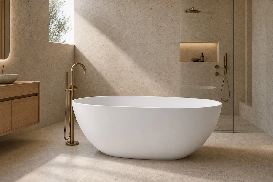 installed a free standing bathtub